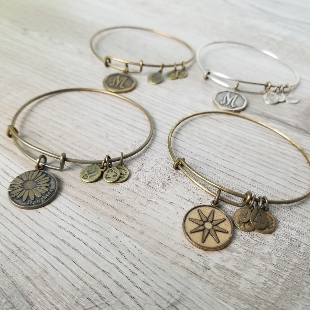 Alex And Ani M Initial Bundle Of 4 Bracelets - image 2